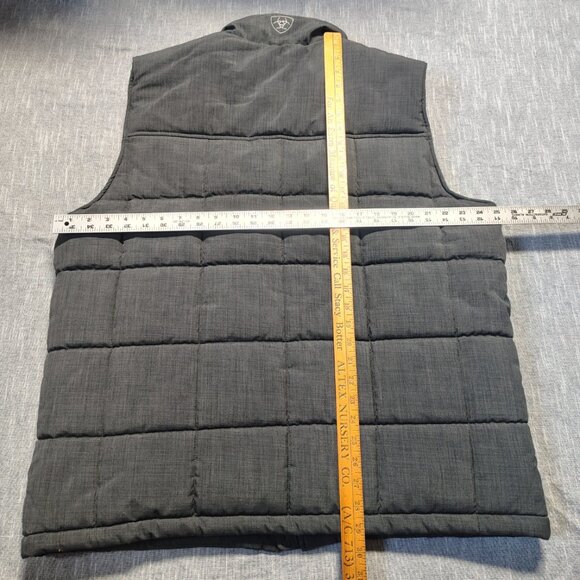 Ariat Mens Cruis Insulated Vest XL Gray 10024051 Fleece Lined Quilted Puffer - Picture 6 of 16
